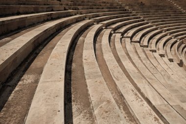 Olimpiyat Stadyumu'ndaki tribünler Atina'da spor tarihinde özel bir yere sahiptir - Yunanistan Haziran 2019.