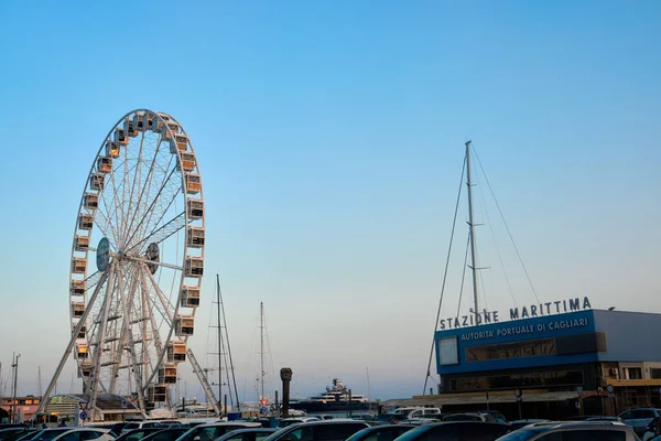 Grande Roue Dans Port Cagliari Sardaigne Août 2020 Italie — Photo