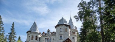 Savoia Kalesi - Gressoney-Saint-Jean, Valle d 'Aosta bölgesi, İtalya.