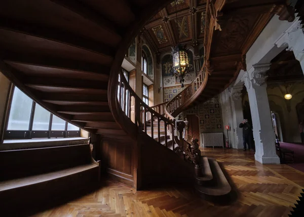Sept 2020 Interior View Stairs Savoia Castle Gressoney Saint Jean — стоковое фото