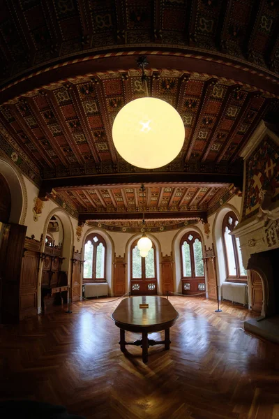 Sept 2020 Interior View Savoia Castle Gressoney Saint Jean Valle — стоковое фото