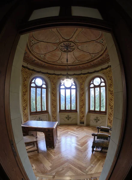 Sept 2020 Interior View Savoia Castle Gressoney Saint Jean Valle — стоковое фото