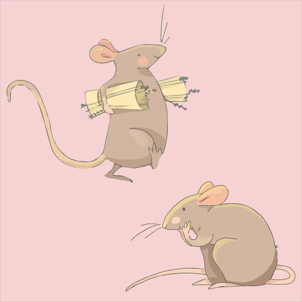 マウスキャラクターデザイン漫画ベクトル — ストックベクタ