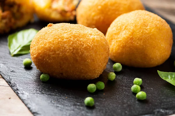 Rice Balls Sicilian Street Food Close — Stock Photo, Image