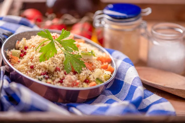 Ensalada Cuscús Fresca Ensalada Cerrada — Foto de Stock