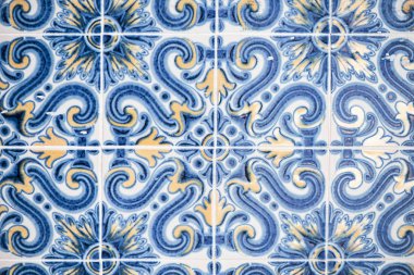 Traditional Portuguese tiles Lisbon, Portugal clipart