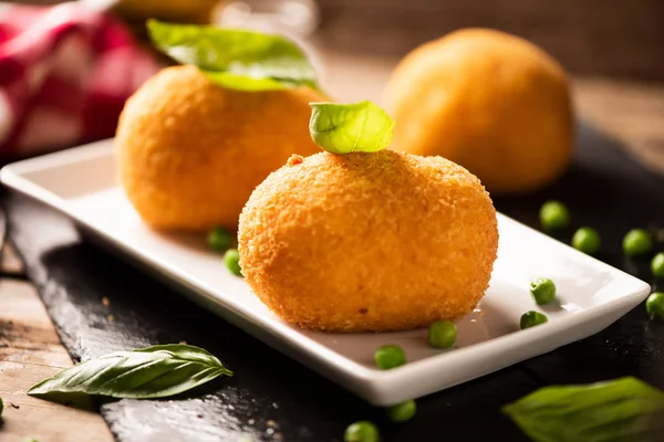 Arancini Ris Och Kött Närbild — Stockfoto