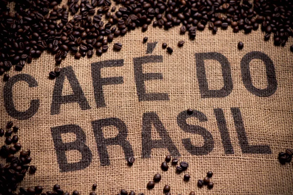 Бразильский кофейный пакет — стоковое фото