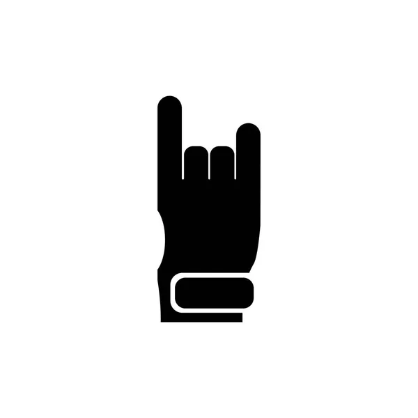 Rock and Roll Heavy Metal. Hand Horns Flat Vector Icon — Stock Vector