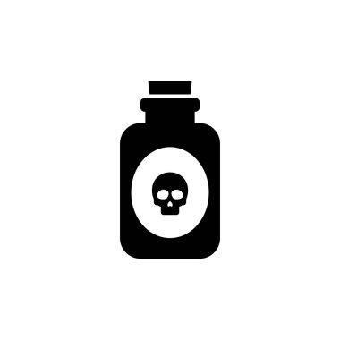 Cam zehir şişe düz vektör simgesi