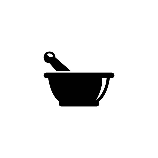 Mortar and Pestle Pharmacy Flat Vector Icon — Stock Vector