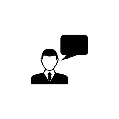 Konuşan adam düz vektör simgesi