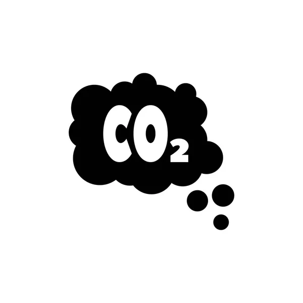 CO2 emisyonları bulut, duman kirliliği düz vektör simgesi — Stok Vektör