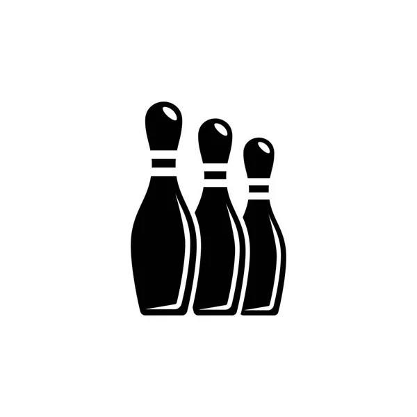 Bowling Skittles Pin Flat Vector Icon — Stock Vector