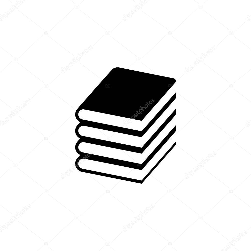 Book Stack. Flat Vector Icon illustration. Simple black symbol on white background. Book Stack sign design template for web and mobile UI element