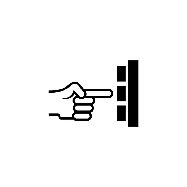 Hand Press Button Flat Vector Icon — Stock Vector