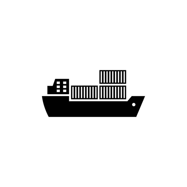 Cargo fartyget platt vektor Icon — Stock vektor