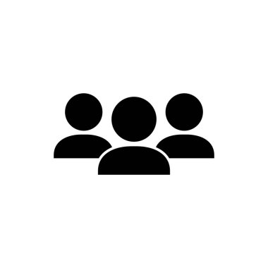 Kalabalık insanlar düz vektör simgesi