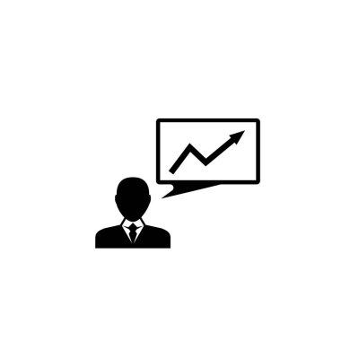 İş hayatinizda düz vektör simge sunan iş adamı