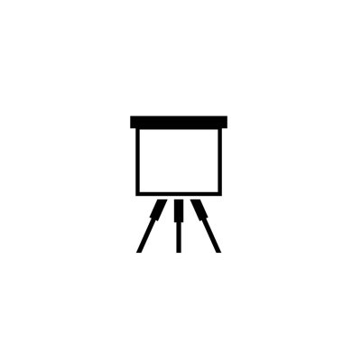 Sanatçı şövale düz vektör simgesi