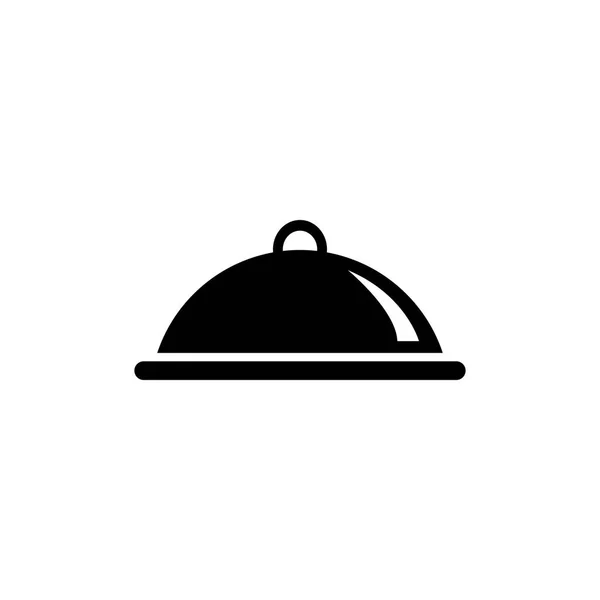 Täckt mat, måltid platt vektor ikonen — Stock vektor