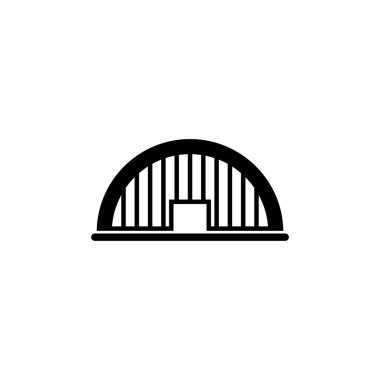 Uçak Hangar düz vektör simgesi