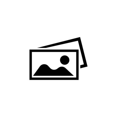 Dağ resim düz vektör simgesi