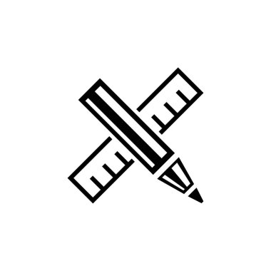 Tasarım çizim araçları düz vektör simgesi