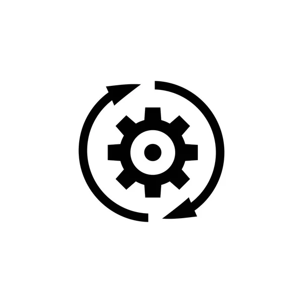 Gear Rotation Direction Flat Vector Icon — Stock Vector