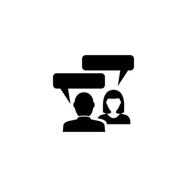 İnsanlarla iletişim konuşma kabarcıklar düz vektör simgesi