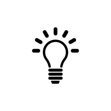 Lamba, ampul, fikir düz vektör simgesi