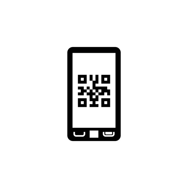 Móvil Smartphone Código QR Flat Vector Icon — Archivo Imágenes Vectoriales