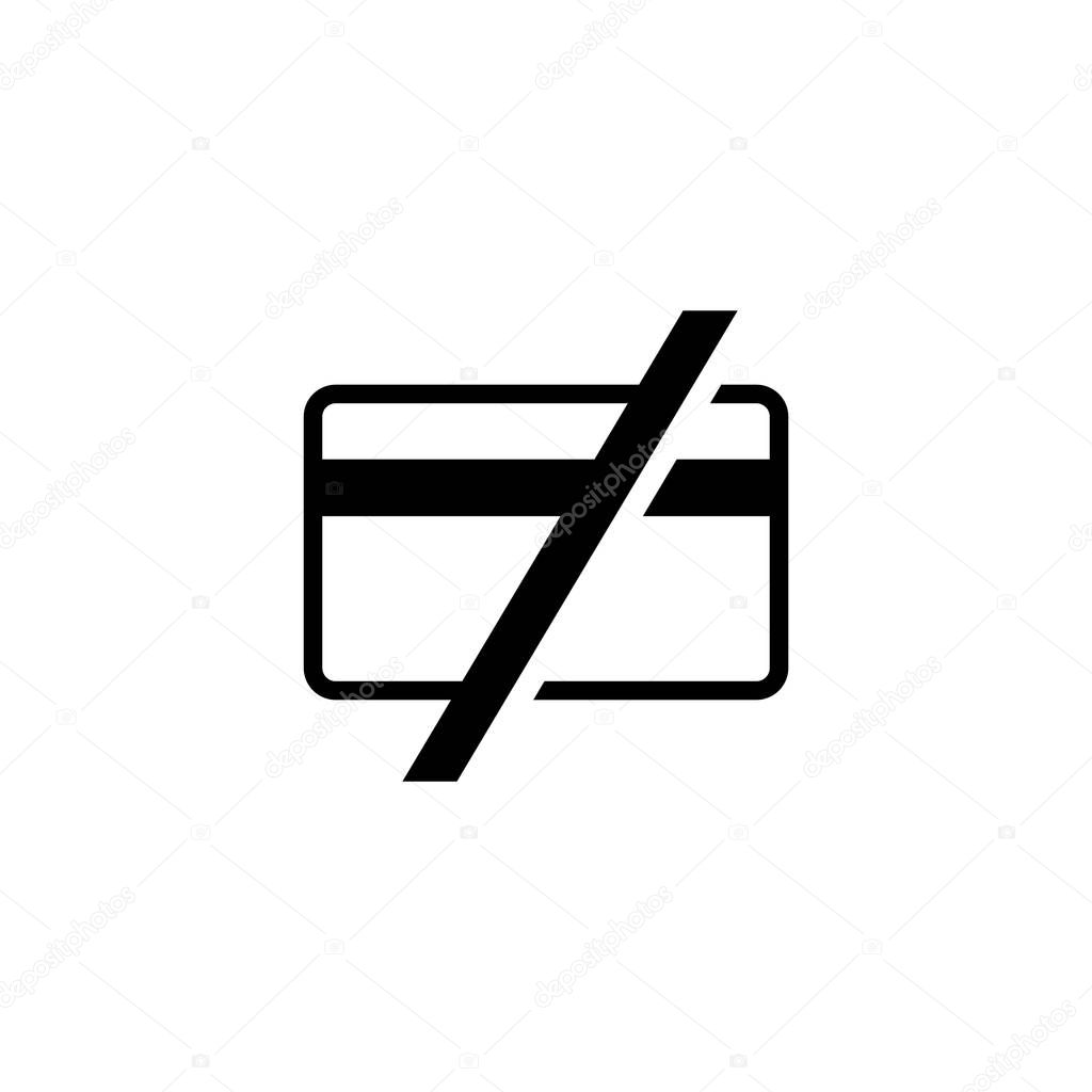 Cash Only, No Credit Cards Accepted Flat Vector Icon
