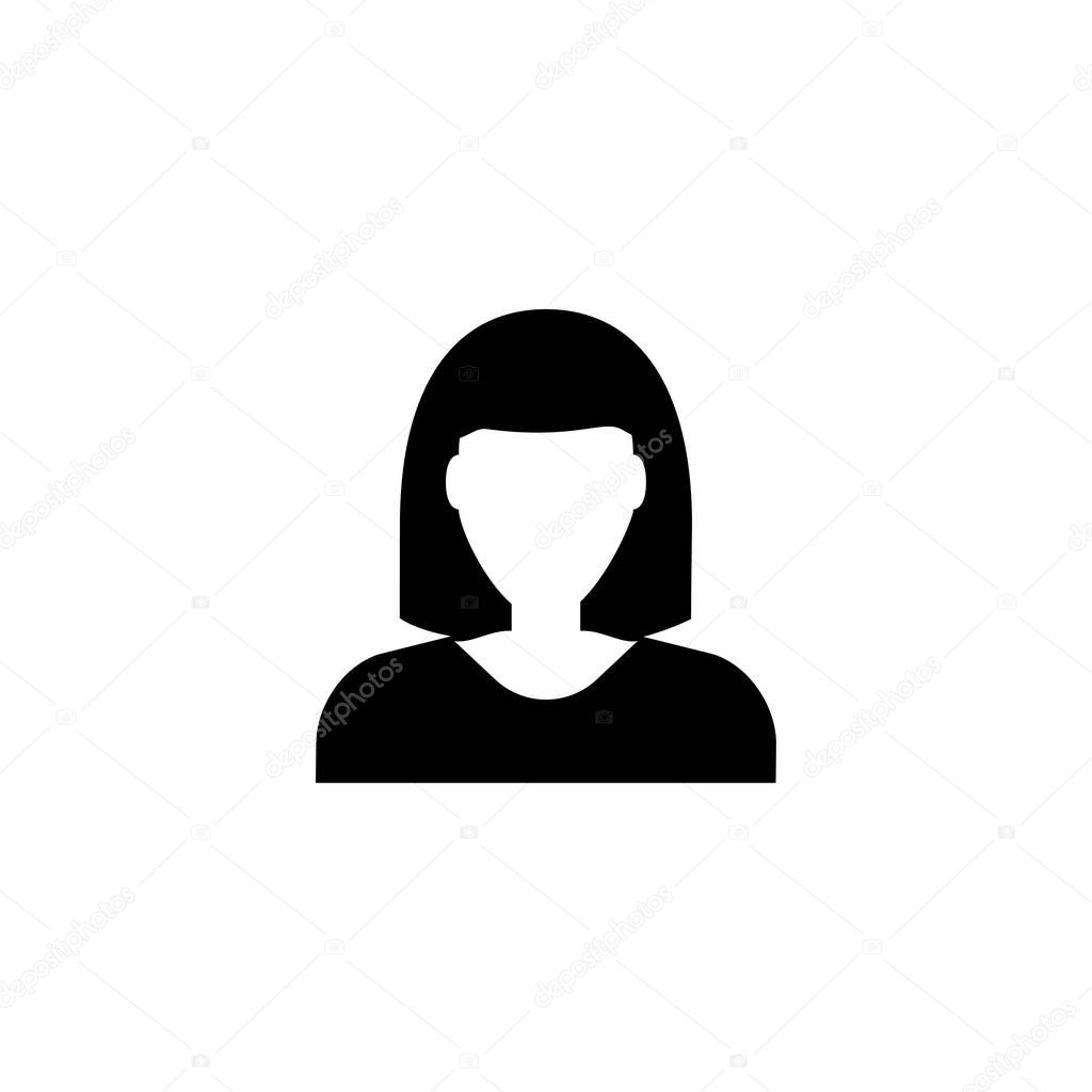 Woman Avatar, Female User Flat Vector Icon