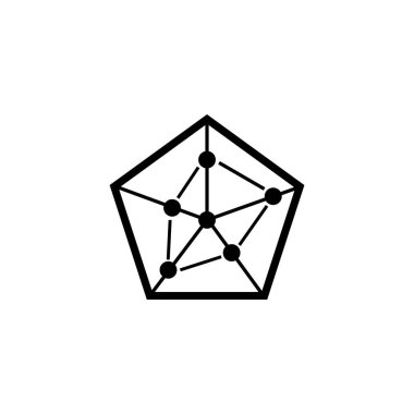 Pentagonal iş grafik düz vektör simgesi