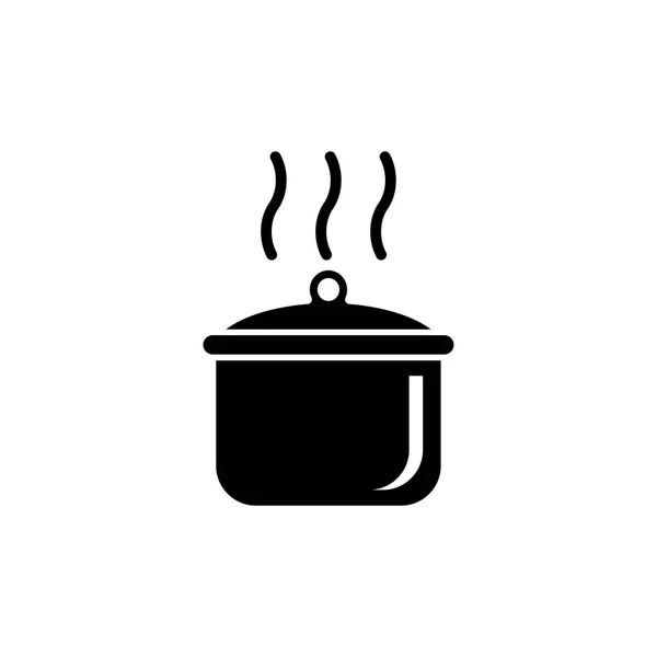 Boiling Cooking Pan Flat Vector Icon — Stock Vector