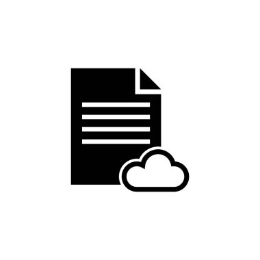 Bulut depolama metin belge düz vektör simgesi