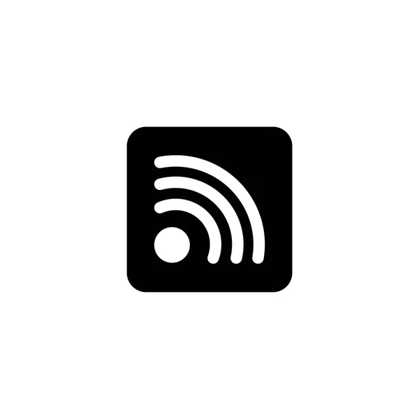 Internet senza fili WiFi, Social RSS Icona vettoriale piatta — Vettoriale Stock