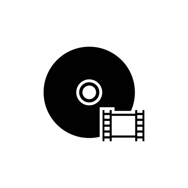 Película de disco, DVD de CD de vídeo Icono de vector plano — Vector de stock