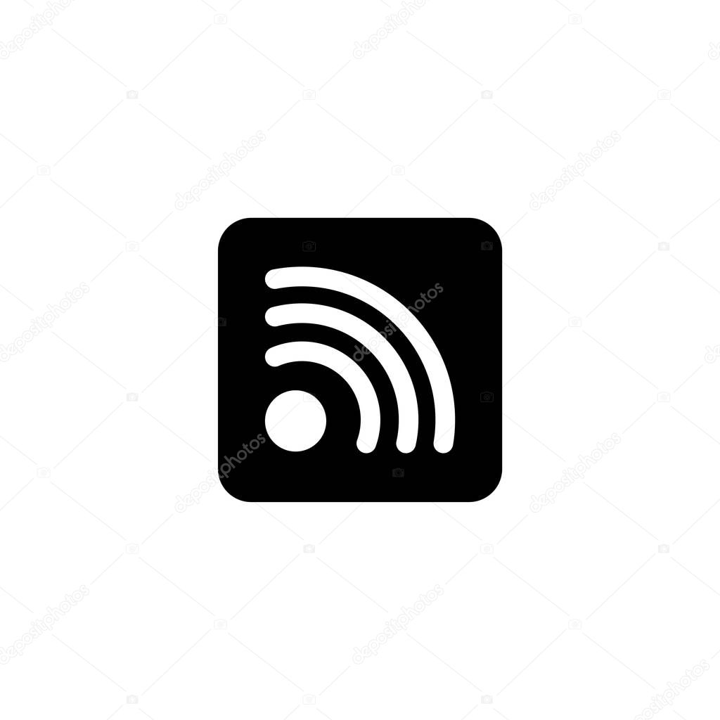 Wireless Internet WiFi, Social RSS Flat Vector Icon