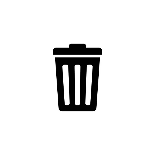 Trash Can, vuilnisbak platte Vector Icon — Stockvector