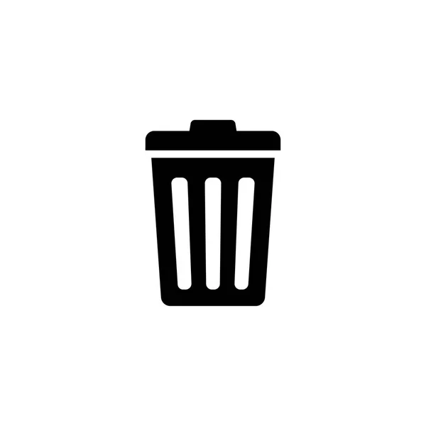 Trash Can, Rubbish Bin Flat Vector Icon — Stock Vector