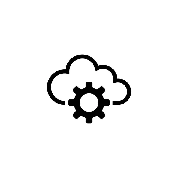 Cloud-Speichereinstellungen flaches Vektorsymbol — Stockvektor