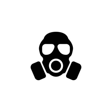 Solunum, gaz maskesi düz vektör simgesi