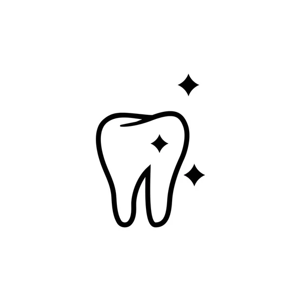 Shining Tooth, Health Dent Flat Vector Icon — Stock Vector