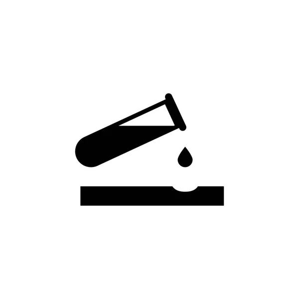 Caustic Chemicals Danger, Dripping Acid Flat Vector Icon — Stock Vector