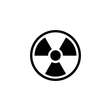 Radyoaktif uyarı, radyasyon düz vektör simgesi