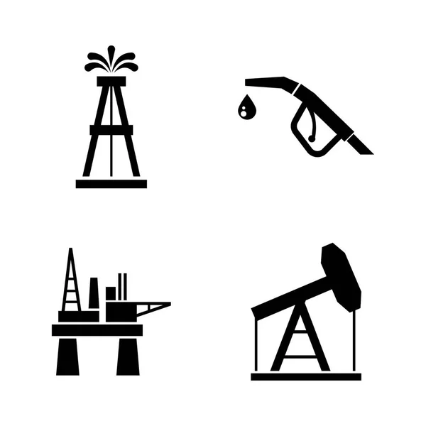 Barrel Öl-Produktion. einfache verwandte Vektorsymbole — Stockvektor