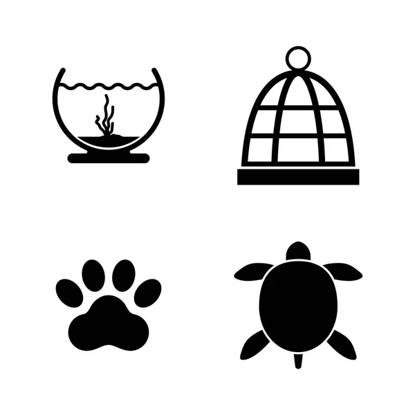 Het houden van huisdieren. Eenvoudige verwante Vector Icons — Stockvector