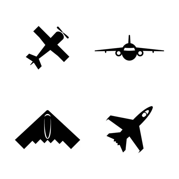 Aviones, aviones. Iconos de vectores relacionados simples — Archivo Imágenes Vectoriales